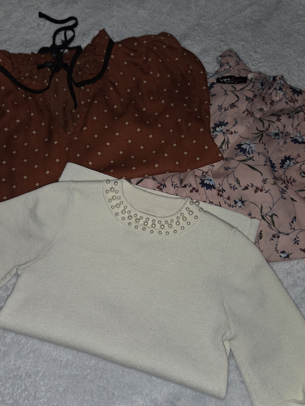 3 Blouses For Work Or Going Out Bulk - Orange Pink Cream